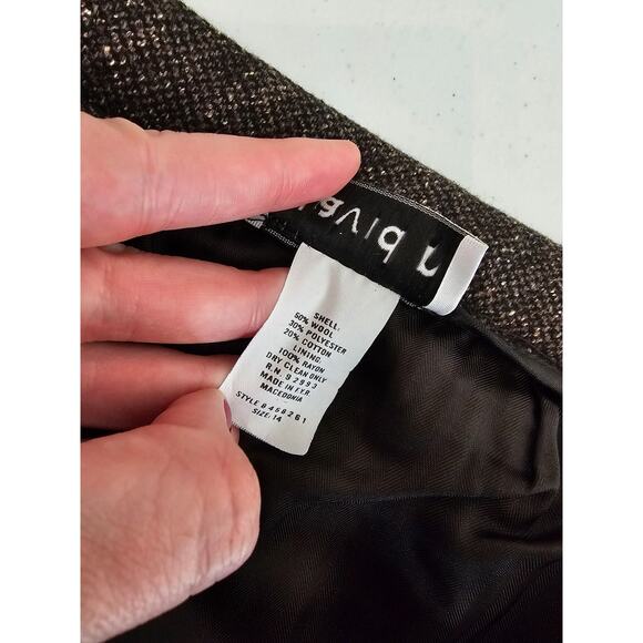 David N Women's Brown Wool Blend Straight Leg Classic Trousers Size 14 - Picture 6 of 6